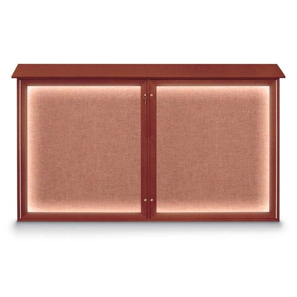Sliding Door Wood Corkboard, 96"x36", Waln, UV9006OCS-WALNUT-SURF